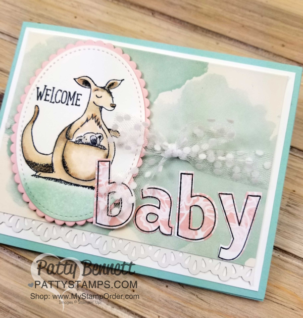 Baby card idea featuring Stampin' UP! Animal Outing stamp set and Lined Alphabet set. Colored with Stampin Blends markers, by Patty Bennett Baby card idea featuring Stampin' UP! Animal Outing stamp set and Lined Alphabet set. Colored with Stampin Blends markers, by Patty Bennett