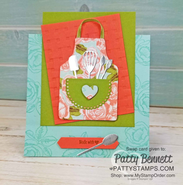 Apron of Love card featuring Stampin' UP! cardmaking supplies, by Rhonda Bassler