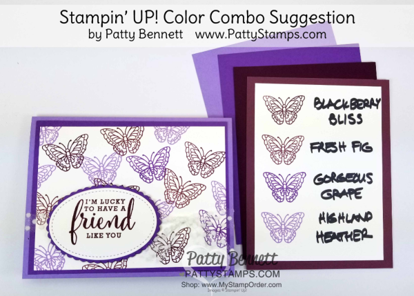 Stampin up color revamp 2018 purple combo purples pattystamps
