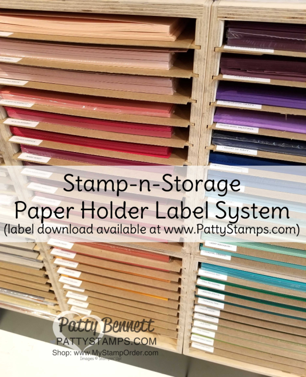 Patty's Stampin' UP! rainbow order cardstock storage with Stamp-n-Storage paper holder label system. 2018 color revamp. Patty's Stampin' UP! rainbow order cardstock storage with Stamp-n-Storage paper holder label system. 2018 color revamp.