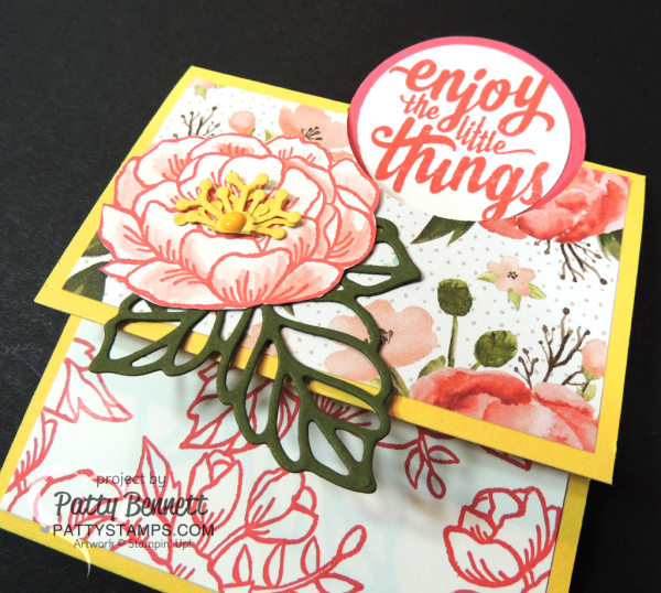 Birthday Blooms fun fold card featuring Stampin' UP! crafting products, by Patty Bennett www.PattyStamps.com