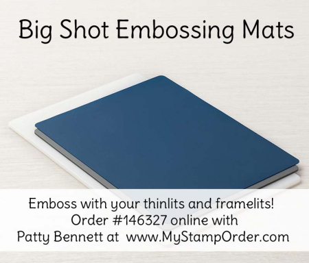 146327 Big Shot Embossing mats allow you to emboss with your Stampin' UP! framelits and thinlits! shop online at www.MyStampOrder.com 146327 Big Shot Embossing mats allow you to emboss with your Stampin' UP! framelits and thinlits! shop online at www.MyStampOrder.com