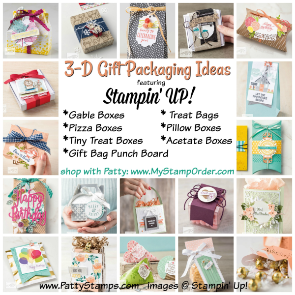 Create your own party favors, treat bags, 3-d gifts and more with Stampin' UP! crafting supplies! Shop with Patty Bennett, at www.MyStampOrder.com