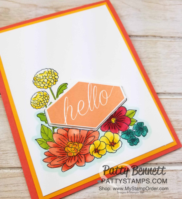 Accented Blooms floral note cards, handstamped and colored with Stampin' Blends alcohol markers by Patty Bennett, www.PattyStamps.com Accented Blooms floral note cards, handstamped and colored with Stampin' Blends alcohol markers by Patty Bennett, www.PattyStamps.com