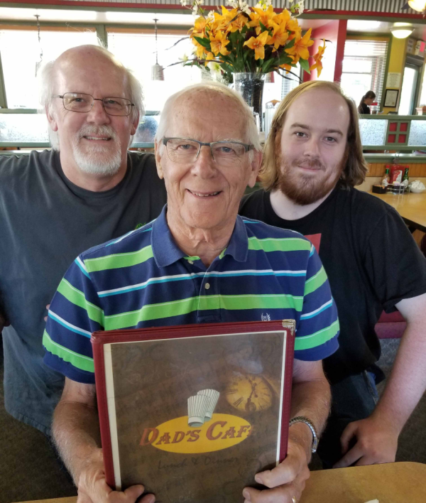 3 Bennett Generations at Dad's Cafe, Father's Day 2018