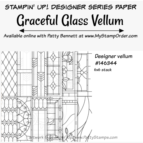 Stampin' UP! Graceful Glass Vellum 6x6 stack designer paper available at www.MyStampOrder.com 