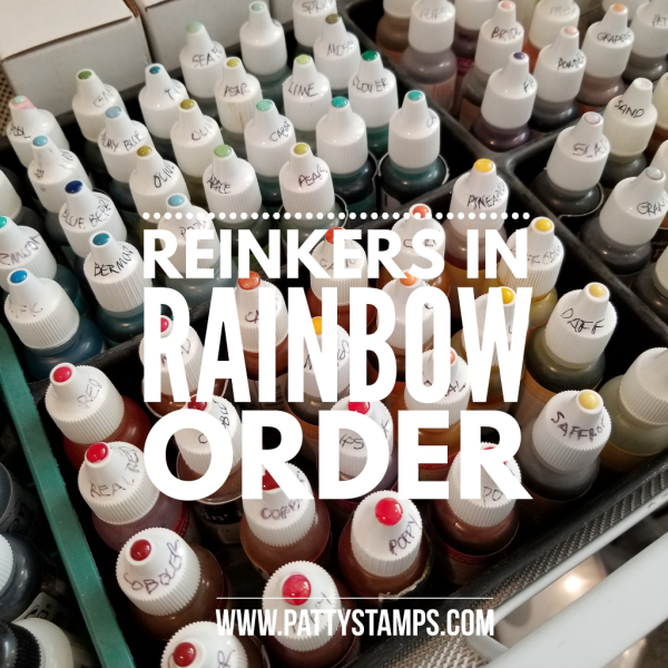 Stampin' UP! ink refills in rainbow order. Patty's craft room organization tips.   www.PattyStamps.com