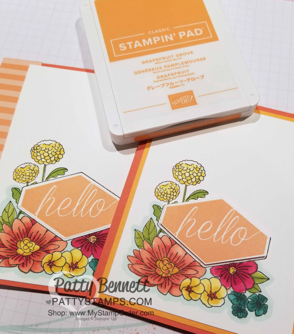 Accented Blooms floral note cards, handstamped and colored with Stampin' Blends alcohol markers by Patty Bennett, www.PattyStamps.com Accented Blooms floral note cards, handstamped and colored with Stampin' Blends alcohol markers by Patty Bennett, www.PattyStamps.com