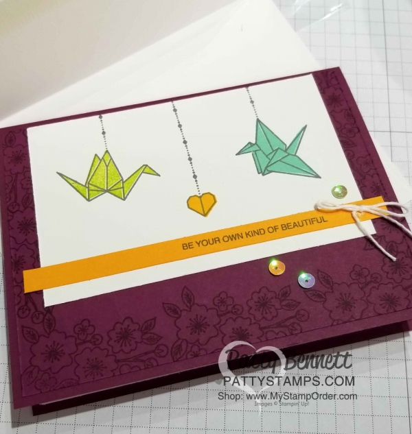Stampin' UP! card featuring Artfully Folded Hostess stamp set, created at Kurstan's Bingo event