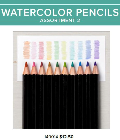 New Watercolor Pencil assortment from Stampin' UP! - available Aug. 1, 2018.  #149014 at www.MyStampOrder.com