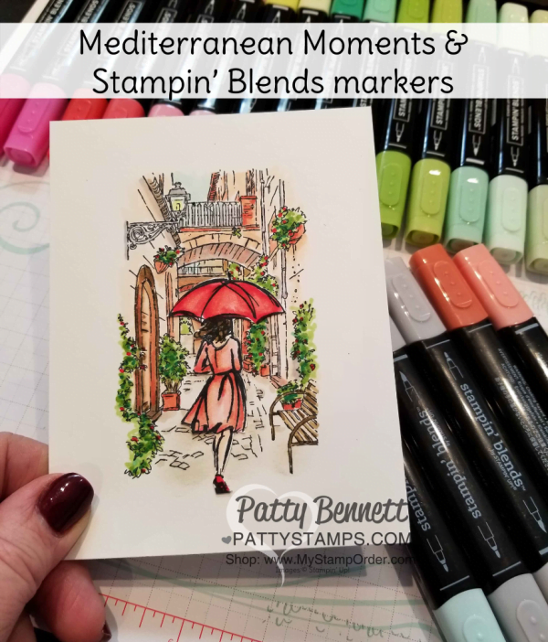 Mediterranean Moments handmade card colored with Stampin' Blends alcohol markers, by Patty Bennett, www.PattyStamps.com