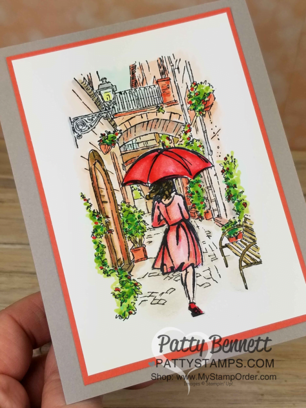 Mediterranean Moments handmade card colored with Stampin' Blends alcohol markers, by Patty Bennett, www.PattyStamps.com