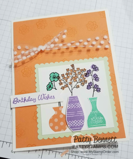 Stampin' UP! card featuring Varied Vases stamp set, created at Kurstan's Bingo event