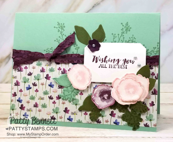 First Frost floral handmade card featuring Stampin' Up! 2018 Holiday Catalog supplies. www.PattyStamps.com