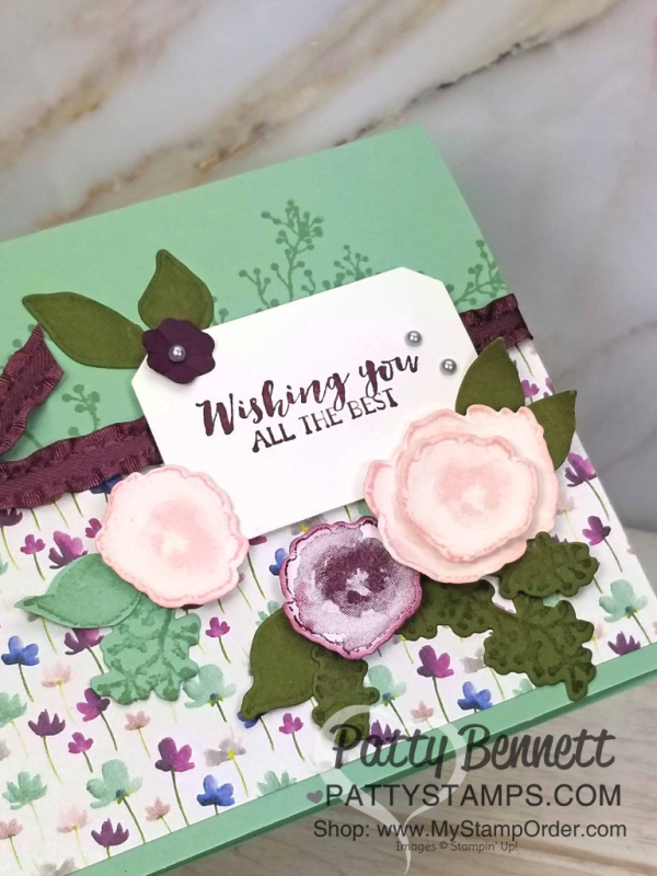 First Frost floral handmade card featuring Stampin' Up! 2018 Holiday Catalog supplies. www.PattyStamps.com