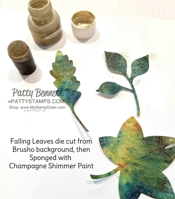 Falling for Leaves fall paper crafting idea featuring Brusho Crystal Colour, Champagne Mist Shimmer Paint & watercolor paper by Patty Bennett. Stampin' UP! paper crafting supplies available at www.MyStampOrder.com Falling for Leaves fall paper crafting idea featuring Brusho Crystal Colour, Champagne Mist Shimmer Paint & watercolor paper by Patty Bennett. Stampin' UP! paper crafting supplies available at www.MyStampOrder.com