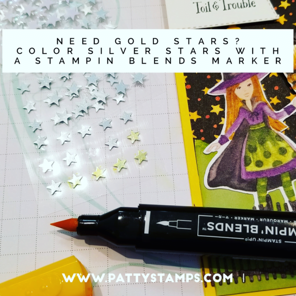 Crafting Tip! Color silver stars with Stampin' Blends markers to create any color star you need for your papercrafting card or project! Patty Bennett www.PattyStamps.com Crafting Tip! Color silver stars with Stampin' Blends markers to create any color star you need for your papercrafting card or project! Patty Bennett www.PattyStamps.com