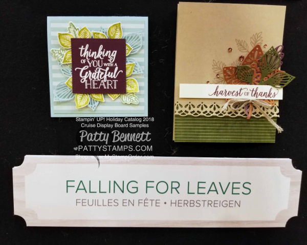 Stampin Up! fall card idea featuring Falling for Leaves stamp set and Detailed Leaves thinlit dies. www.PattyStamps.com Stampin Up! fall card idea featuring Falling for Leaves stamp set and Detailed Leaves thinlit dies. www.PattyStamps.com
