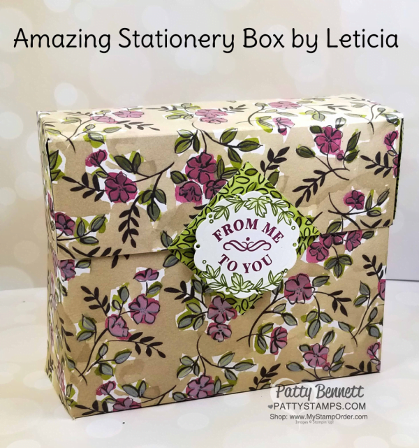 DIY Stationery Box featuring Stampin' Up! Share What You Love designer paper by Leticia. 