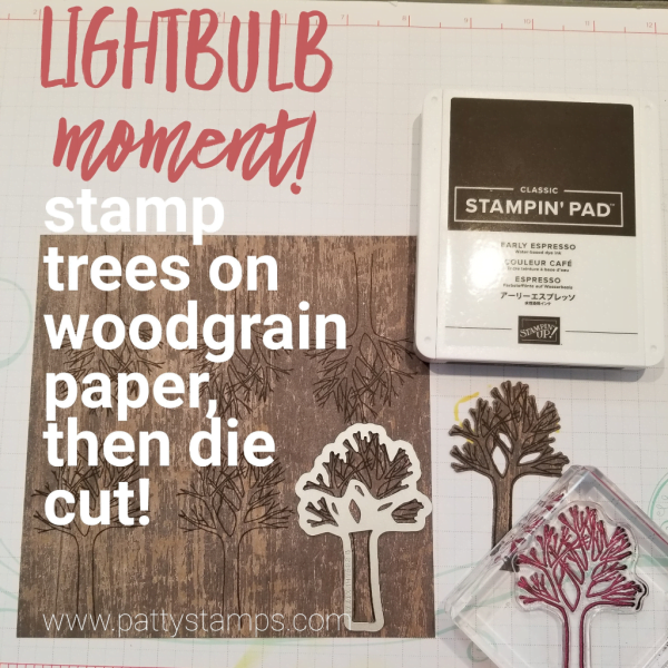 Die Cutting Tip for Fun Halloween Card Idea featuring Stampin' UP! Farmhouse Christmas tree and fence, paired with the Cauldron framelits and Toil & Trouble designer paper, by Patty Bennett, www.PattyStamps.com Die Cutting Tip for Fun Halloween Card Idea featuring Stampin' UP! Farmhouse Christmas tree and fence, paired with the Cauldron framelits and Toil & Trouble designer paper, by Patty Bennett, www.PattyStamps.com