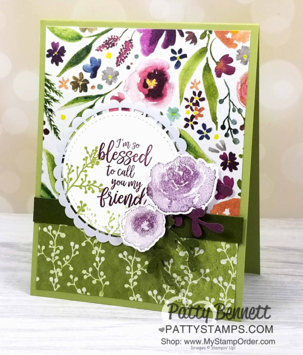 Frosted Floral handmade friendship cards featuring Stampin' Up! First Frost stamp set and Champagne Mist Shimmer Paint by Patty Bennett, www.PattyStamps.com