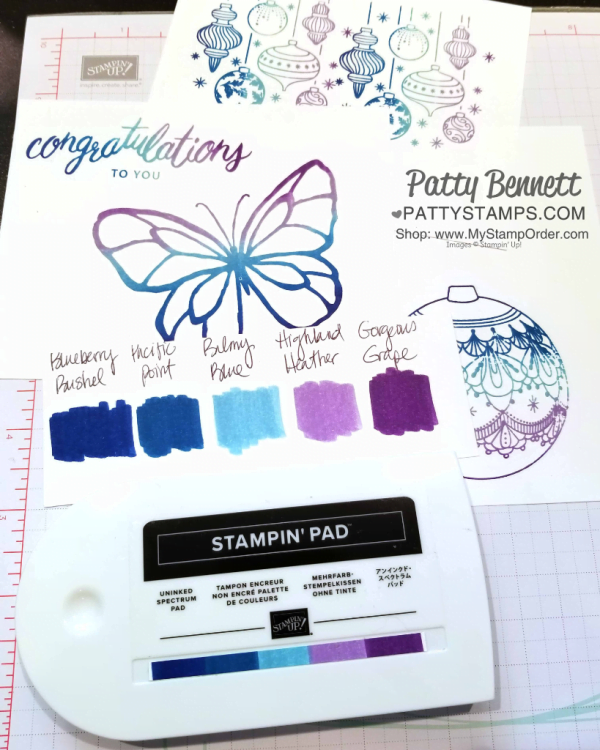 Spectrum Rainbow Pad inked with Stampin' UP! ink refills by Patty Bennett www.PattyStamps.com Spectrum Rainbow Pad inked with Stampin' UP! ink refills by Patty Bennett www.PattyStamps.com