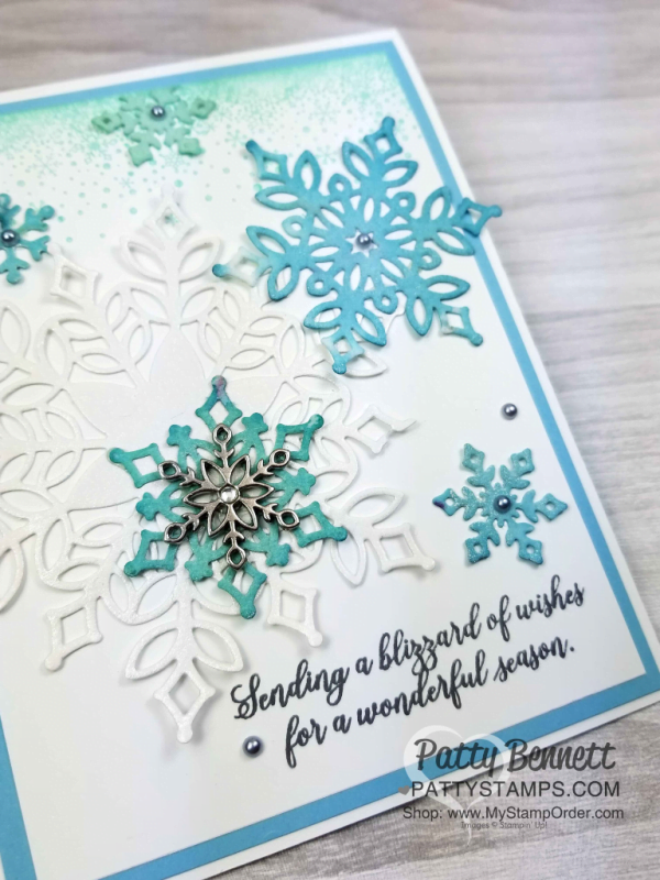 Snow is Glistening Stamp set and Snowfall thinlits available starting today, Nov. 1, 2018 while supplies last at www.MyStampOrder.com