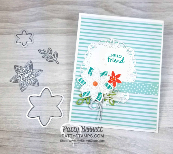 Happiness Surrounds stamp set and coordinating Snowfall Thinlit dies - Limited time offer from Stampin' UP! for cardmakers and papercrafters!  Cards by Patty Bennett www.PattyStamps.com
