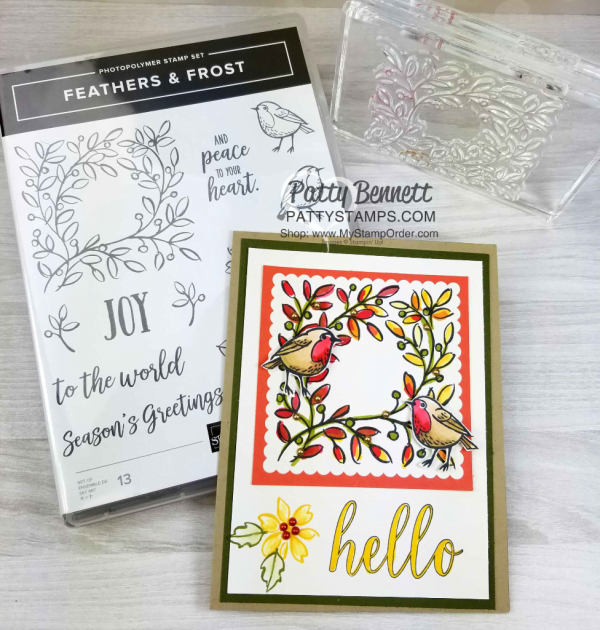 Feathers & Frost Stampin' Up! set - Fall birdie card idea colored with Stampin' Blends markers by Patty Bennett www.PattyStamps.com Feathers & Frost Stampin' Up! set - Fall birdie card idea colored with Stampin' Blends markers by Patty Bennett www.PattyStamps.com