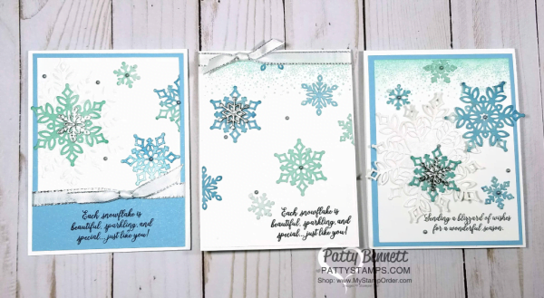 Snow is Glistening Stamp set and Snowfall thinlits available starting today, Nov. 1, 2018 while supplies last at www.MyStampOrder.com