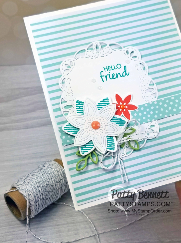 Happiness Surrounds stamp set and coordinating Snowfall Thinlit dies - Limited time offer from Stampin' UP! for cardmakers and papercrafters!  Cards by Patty Bennett www.PattyStamps.com