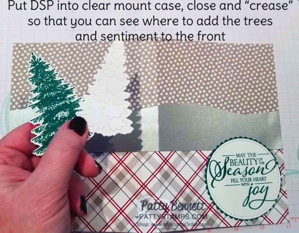 Step by Step for the To Do List gift idea!  Use a mini legal pad and a Stampin' Up! clear mount case to create a fun gift or keep it for your own list making and note taking!  Featruring Winter Woods set and Festive Farmhouse designer paper. by Patty Bennett www.PattyStamps.com