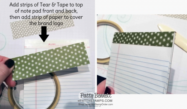 Use Tear & Tape for you To Do List gift idea!  Use a mini legal pad and a Stampin' Up! clear mount case to create a fun gift or keep it for your own list making and note taking!  Featruring Winter Woods set and Festive Farmhouse designer paper. by Patty Bennett www.PattyStamps.com