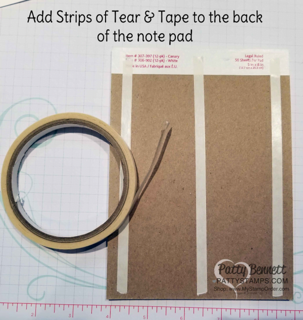 Use Tear & Tape for the To Do List gift idea!  Use a mini legal pad and a Stampin' Up! clear mount case to create a fun gift or keep it for your own list making and note taking!  Featruring Winter Woods set and Festive Farmhouse designer paper. by Patty Bennett www.PattyStamps.com
