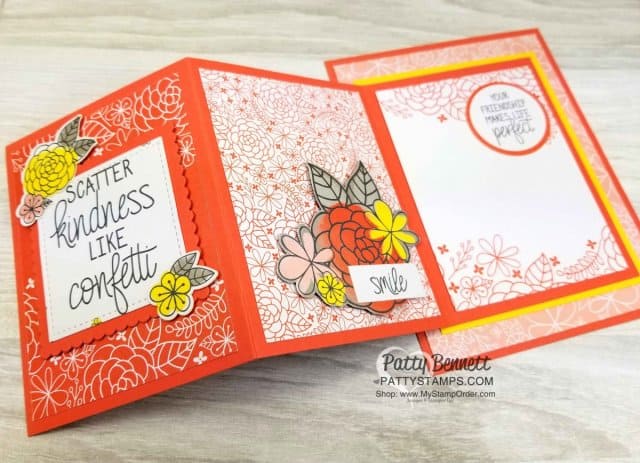 Big Plans Memories & More fold out card idea featuring Stampin' Up! card pack, by Patty Bennett. www.PattyStamps.com