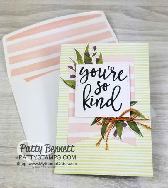 Stampin' Up! Card Kit: Notes of Kindness kit creates 20 cards with envelopes. Online ordering available through Patty Bennett at www.PattyStamps.com