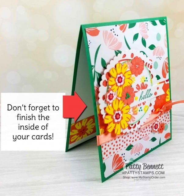 Card Idea featuring Happiness Blooms suite - 2019 Stampin' UP! Occasions catalog floral stamp set, designer paper and accessories. by Patty Bennett, www.PattyStamps.com