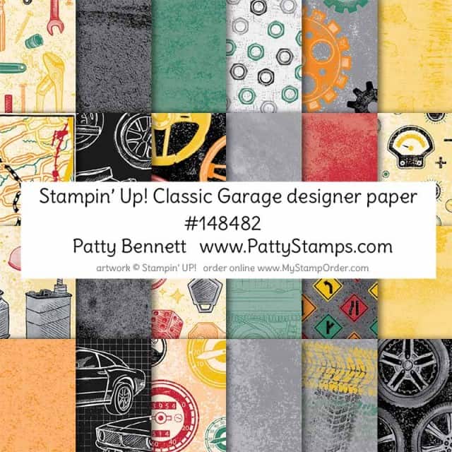 Stampin UP! Classic Garage Designer Paper #148482 shop online www.MyStampOrder.com
