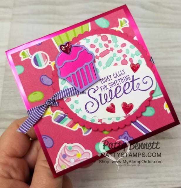 How Sweet It Is Birthday Card idea - Stampin' Up! supplies available from Patty Bennett www.PattyStamps.com