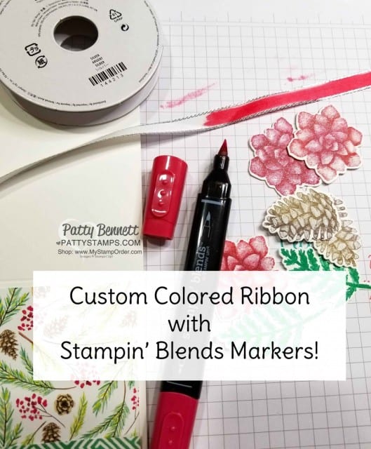 Craft Tip! Color your white satin ribbon from Stampin' UP! with any color Stampin' Blends marker and create custom colored ribbon to go with your papercrafting project! Patty Bennett www.PattyStamps.com