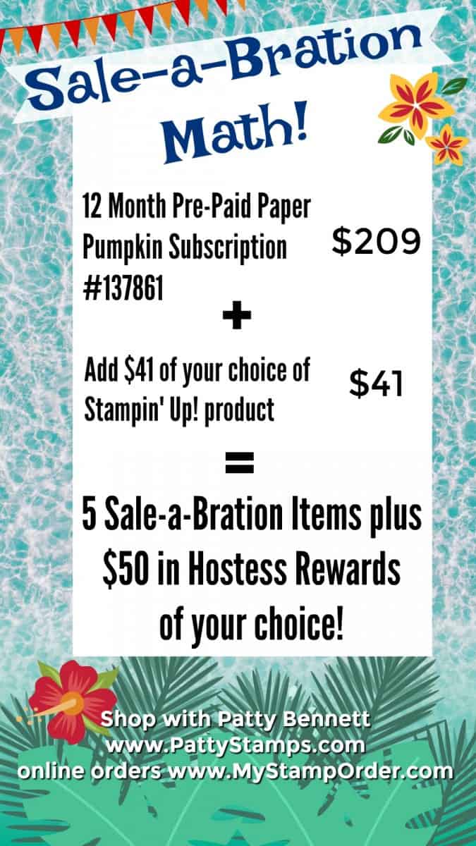 Stampin' UP! Paper Pumpkin monthly crafting kits are a great way to enjoy an hour of papercrafting creativity, delivered right to your mailbox! www.PattyStamps.com