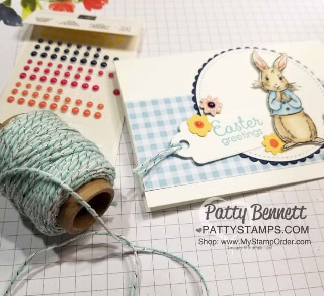 Stampin' UP! Fable Friends Easter Card idea - Bitty Blooms Punch pack and Stampin' Blends coloring. Patty Bennett www.PattyStamps.com