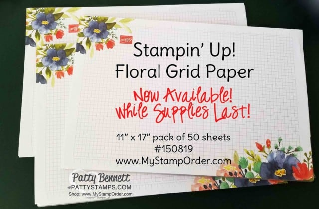 Stampin' Up! Floral Grid Paper available WHILE SUPPLIES LAST!! #150819 www.MyStampOrder.com