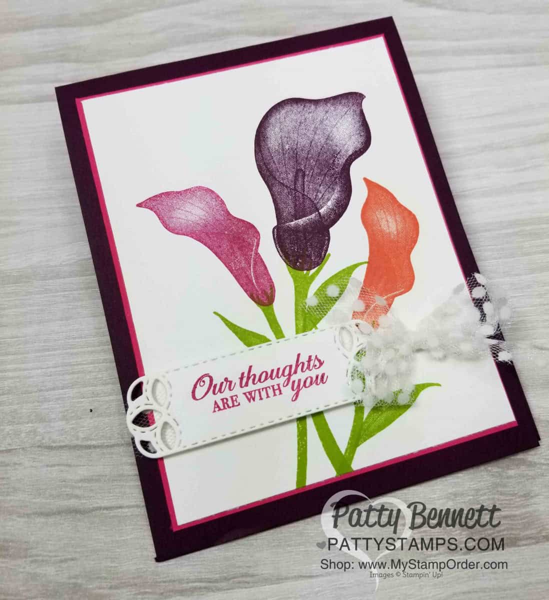 Lasting Lily Sale-a-Bration 2019 stamp set - perfect for sympathy cards or spring / Easter greeting cards. by Patty Bennett www.PattyStamps.com