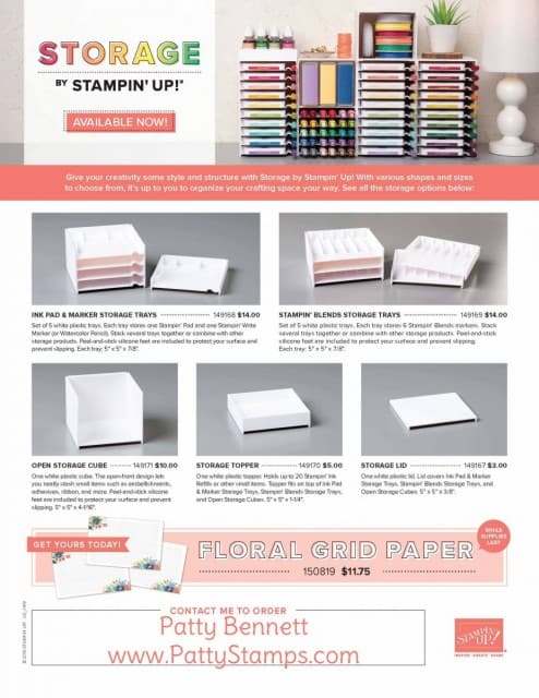 Stampin' Up! Storage for ink pads, markers, refills and Blends. Great for organizing your craft room!! www.PattyStamps.com