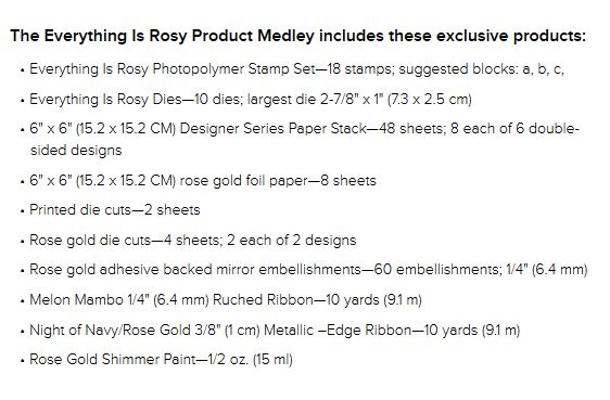 Craft Kit Contents for the new Stampin' Up! Everything is Rosy Medley! www.PattyStamps.com