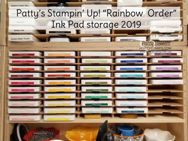 Patty's Rainbow Order for Stampin' UP! ink pads 2019-2020 catalog season including In Colors. www.PattyStamps.com