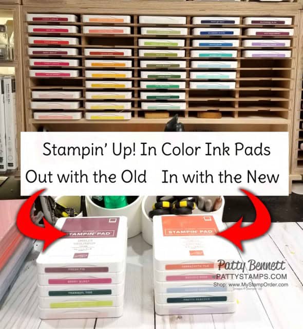 Patty's Rainbow Order for Stampin' UP! ink pads 2019-2020 catalog season including In Colors. www.PattyStamps.com