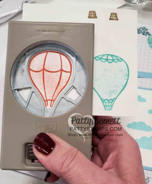 Above the Clouds hot air balloon bundle and punch from Stampin' Up!. www.PattyStamps.com