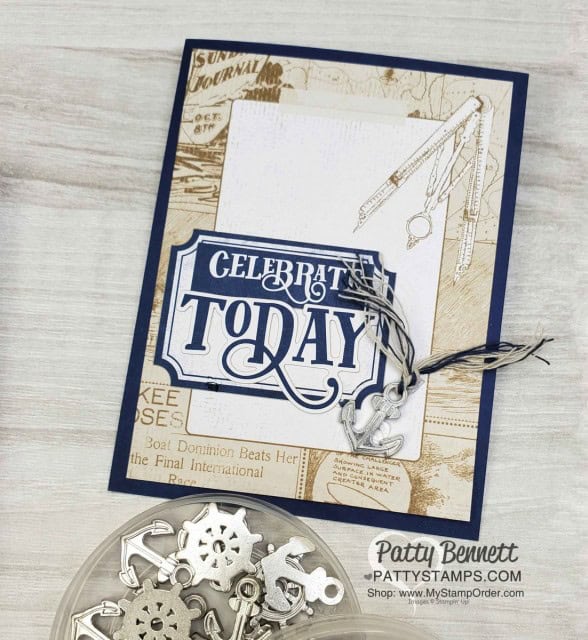 Stampin' Up! Come Sail Away nautical Memories & More card pack paired with Happiness Blooms cards & envelopes! Patty Bennett, www.PattyStamps.com